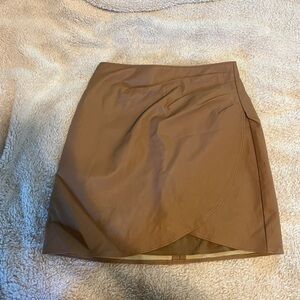 Brown leather skirt